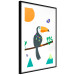 Poster Toucan and Butterflies - amusing parrot with colorful necklace on white background 123737 additionalThumb 13