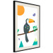 Poster Toucan and Butterflies - amusing parrot with colorful necklace on white background 123737 additionalThumb 3