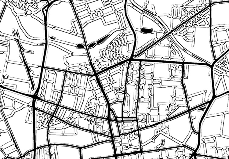Poster City Map: Łódź - black and white map of Polish city with labels 123837 additionalImage 9