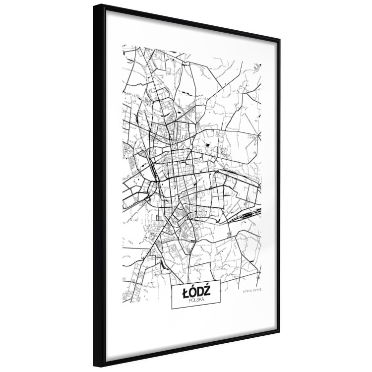 Poster City Map: Łódź - black and white map of Polish city with labels 123837 additionalImage 11