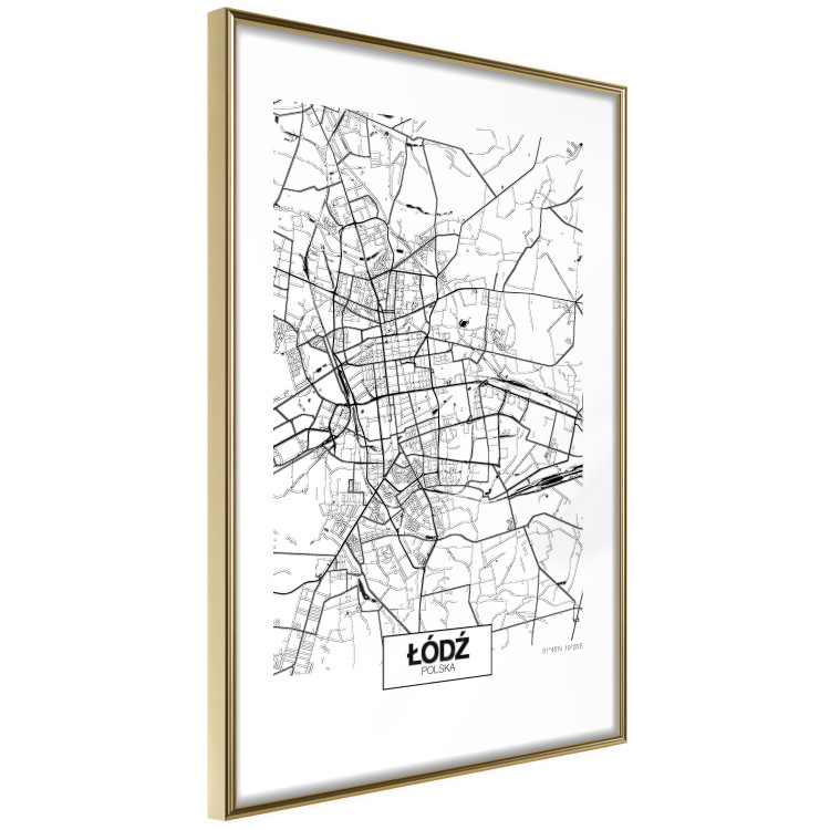 Poster City Map: Łódź - black and white map of Polish city with labels 123837 additionalImage 6