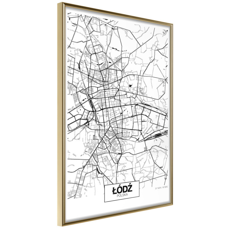 Poster City Map: Łódź - black and white map of Polish city with labels 123837 additionalImage 12
