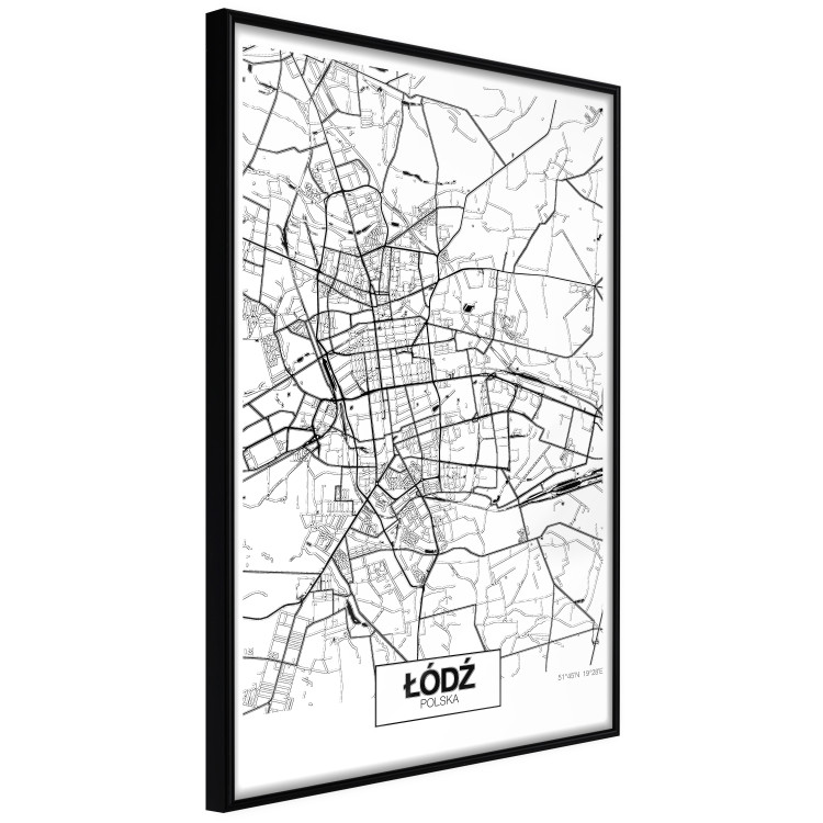 Poster City Map: Łódź - black and white map of Polish city with labels 123837 additionalImage 10