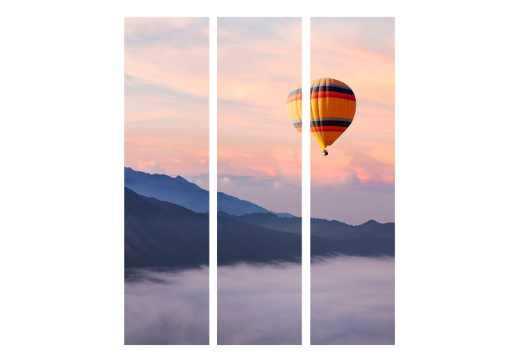 Room Divider Worth Dreaming (3-piece) - hot air balloon flying over mountains and sky 124037 additionalImage 3