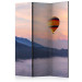 Room Divider Worth Dreaming (3-piece) - hot air balloon flying over mountains and sky 124037