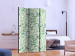 Room Divider Screen Natural Beauty (3-piece) - pattern of green leaves on light background 124237 additionalThumb 2
