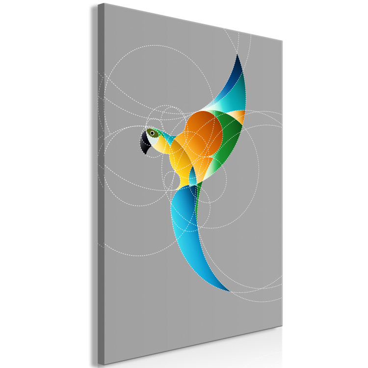 Canvas Print Parrot in Circles (1 Part) Vertical 126937 additionalImage 2