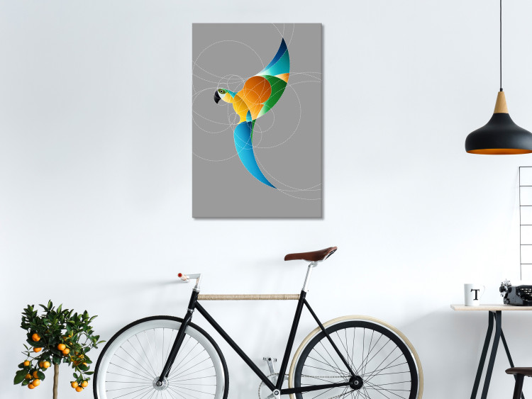 Canvas Print Parrot in Circles (1 Part) Vertical 126937 additionalImage 3