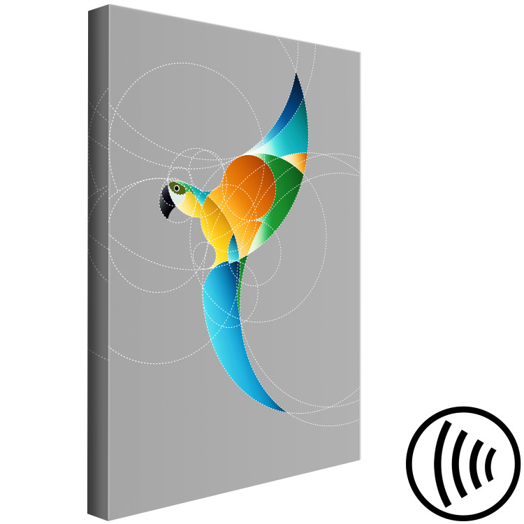 Canvas Print Parrot in Circles (1 Part) Vertical 126937 additionalImage 6