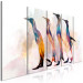 Canvas Print Penguin Wanderings (5-part) narrow - colorful birds on a light background 127537 additionalThumb 2