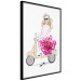Wall Poster Girl on Scooter - abstract woman with flower on white background 127837 additionalThumb 11