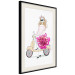 Wall Poster Girl on Scooter - abstract woman with flower on white background 127837 additionalThumb 2