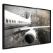 Wall Poster Plane Takeoff - airplane fragment against gray city architecture 128637 additionalThumb 10