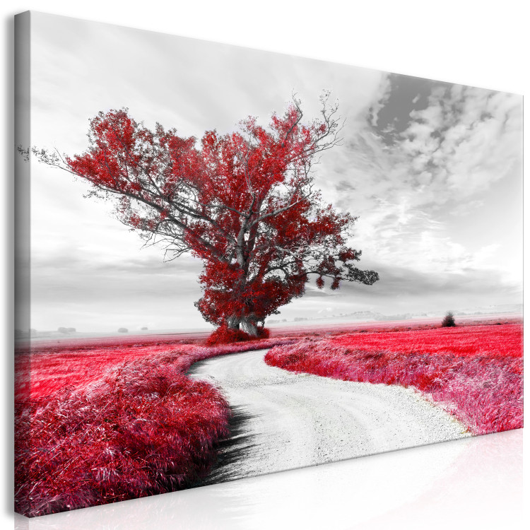 Large canvas print Tree near the Road - Red II [Large Format] 128737 additionalImage 2