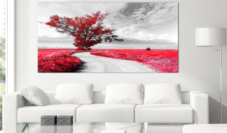 Large canvas print Tree near the Road - Red II [Large Format] 128737 additionalImage 5