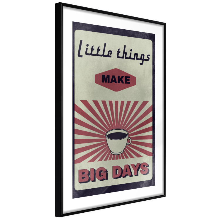 Poster Little Things Big Days - coffee and retro-style English text 129337 additionalImage 8