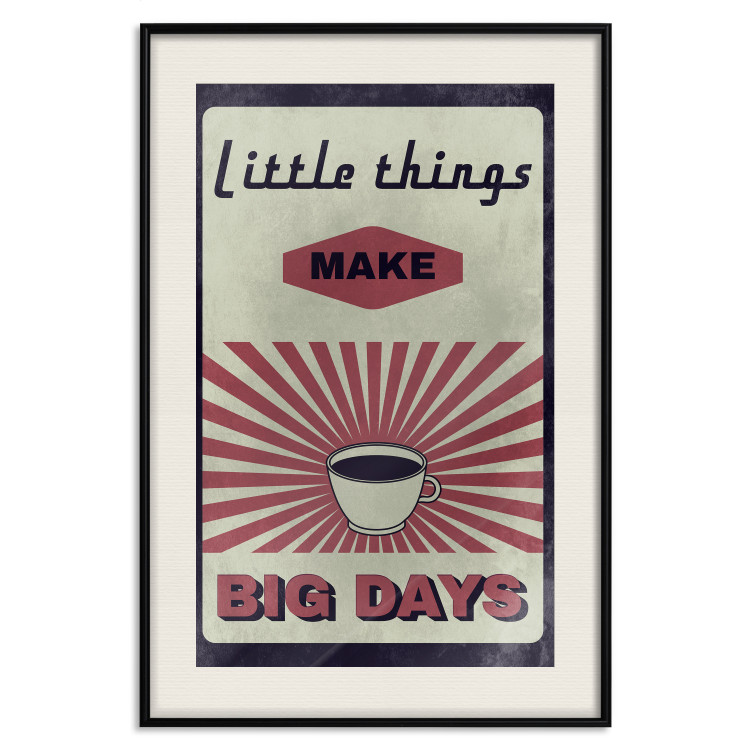 Poster Little Things Big Days - coffee and retro-style English text 129337 additionalImage 19