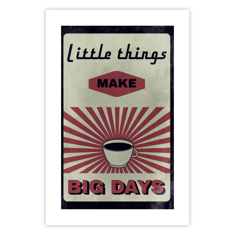 Poster Little Things Big Days - coffee and retro-style English text 129337 additionalImage 25