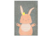 Canvas Art Print Pink Princess (1-part) vertical - pastel rabbit with stars 129537