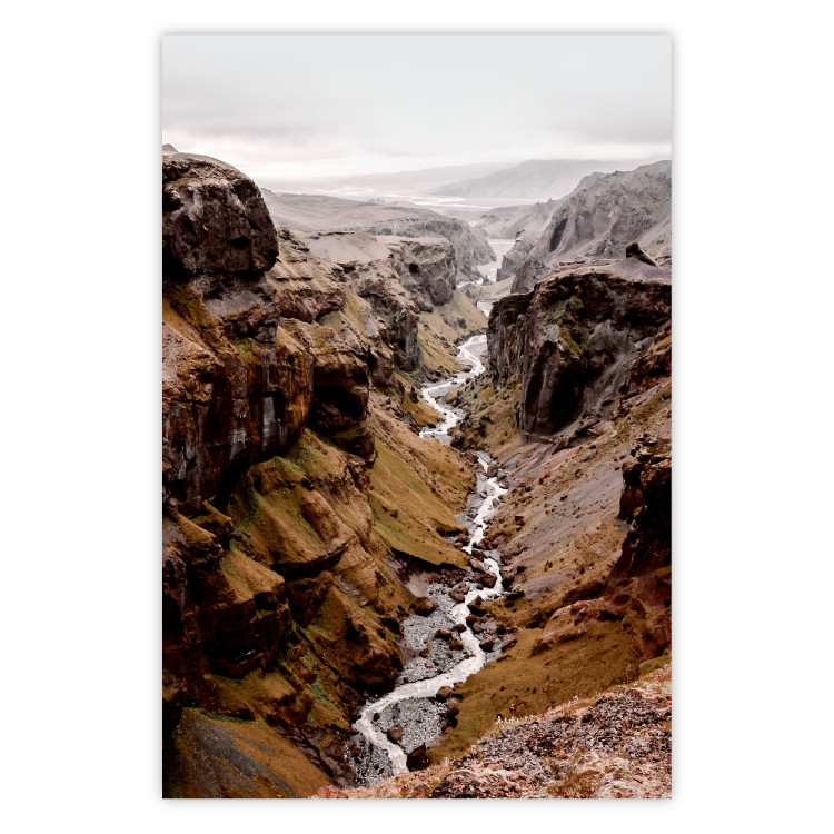 Poster River of Time - landscape of a river amidst rocky mountains against a clear sky 130237