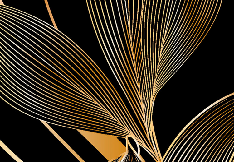 Wall Poster Delicacy of Lilies - abstract golden lily on a solid black background 130337 additionalImage 12