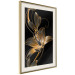 Wall Poster Delicacy of Lilies - abstract golden lily on a solid black background 130337 additionalThumb 2