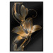 Wall Poster Delicacy of Lilies - abstract golden lily on a solid black background 130337 additionalThumb 16