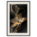 Wall Poster Delicacy of Lilies - abstract golden lily on a solid black background 130337 additionalThumb 19