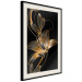 Wall Poster Delicacy of Lilies - abstract golden lily on a solid black background 130337 additionalThumb 3