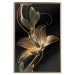 Wall Poster Delicacy of Lilies - abstract golden lily on a solid black background 130337 additionalThumb 15