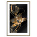 Wall Poster Delicacy of Lilies - abstract golden lily on a solid black background 130337 additionalThumb 15