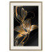 Wall Poster Delicacy of Lilies - abstract golden lily on a solid black background 130337 additionalThumb 20