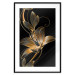 Wall Poster Delicacy of Lilies - abstract golden lily on a solid black background 130337 additionalThumb 18