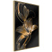 Wall Poster Delicacy of Lilies - abstract golden lily on a solid black background 130337 additionalThumb 12