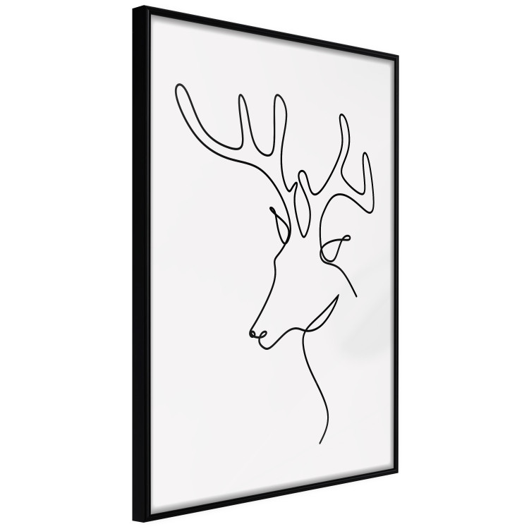 Poster Thoughtful Deer - black line art of a deer on a solid light background 130737 additionalImage 13