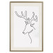 Poster Thoughtful Deer - black line art of a deer on a solid light background 130737 additionalThumb 20