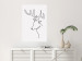Poster Thoughtful Deer - black line art of a deer on a solid light background 130737 additionalThumb 2