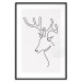 Poster Thoughtful Deer - black line art of a deer on a solid light background 130737 additionalThumb 17