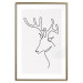 Poster Thoughtful Deer - black line art of a deer on a solid light background 130737 additionalThumb 14