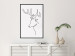 Poster Thoughtful Deer - black line art of a deer on a solid light background 130737 additionalThumb 4