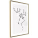 Poster Thoughtful Deer - black line art of a deer on a solid light background 130737 additionalThumb 9