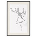 Poster Thoughtful Deer - black line art of a deer on a solid light background 130737 additionalThumb 19