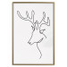 Poster Thoughtful Deer - black line art of a deer on a solid light background 130737 additionalThumb 17