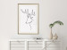Poster Thoughtful Deer - black line art of a deer on a solid light background 130737 additionalThumb 22