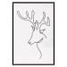 Poster Thoughtful Deer - black line art of a deer on a solid light background 130737 additionalThumb 16