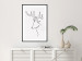 Poster Thoughtful Deer - black line art of a deer on a solid light background 130737 additionalThumb 23
