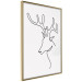 Poster Thoughtful Deer - black line art of a deer on a solid light background 130737 additionalThumb 12