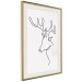 Poster Thoughtful Deer - black line art of a deer on a solid light background 130737 additionalThumb 3