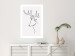 Poster Thoughtful Deer - black line art of a deer on a solid light background 130737 additionalThumb 3