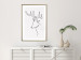 Poster Thoughtful Deer - black line art of a deer on a solid light background 130737 additionalThumb 15